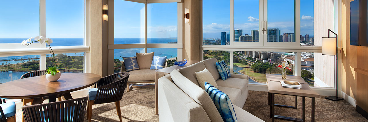 プリンス ワイキキ　スイートルームリビングルーム