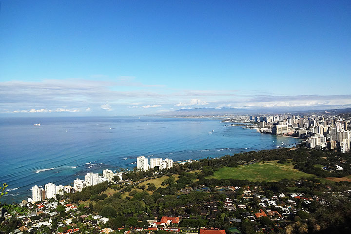 ダイヤモンドヘッド、頂上からのビュー